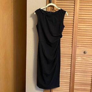 Muisol Women’s Dress Black Size Small Retro Ruffle Style Slim Work Pencil NWT
